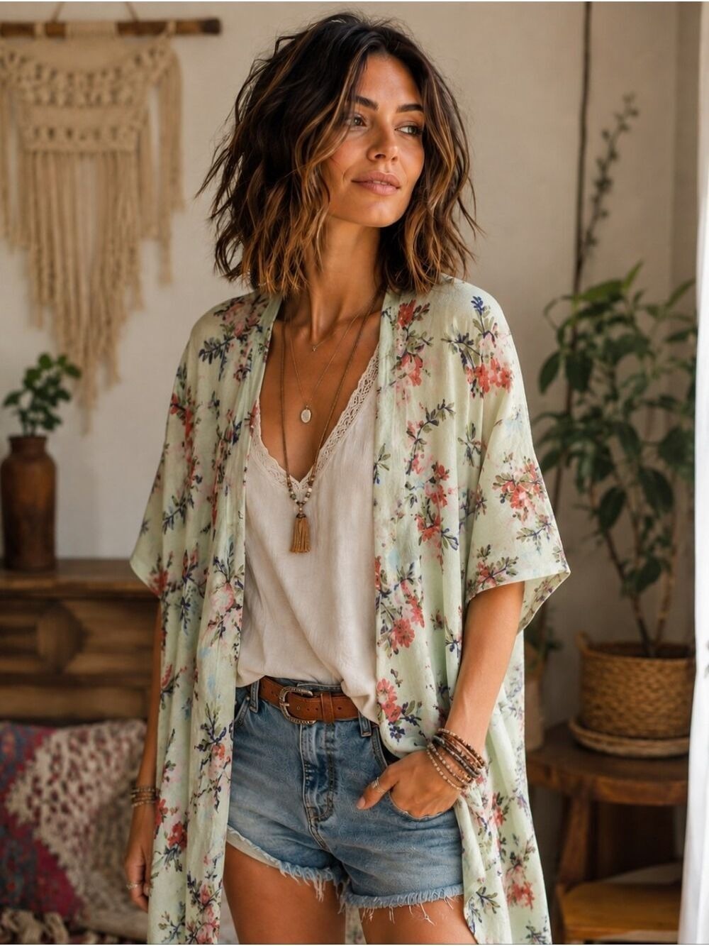 RAJ ANTHROPOLOGIE LIGHTWEIGHT FLORAL OVERSIZED ONE SIZE KIMONO NWT